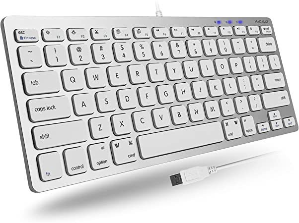 macally ultra-slim usb wired keyboard for apple mac slimkeypro